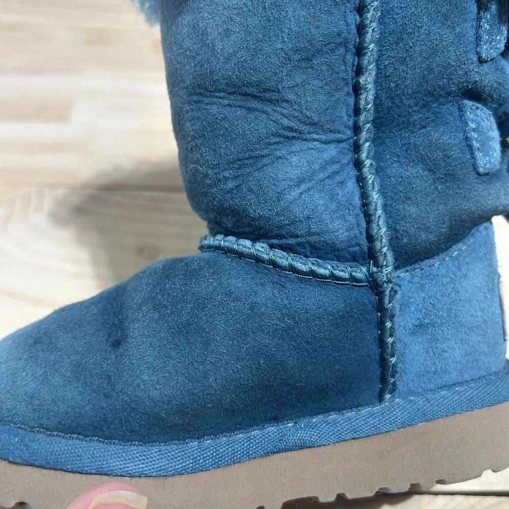 UGG Australia Toddler Bailey Bow II Boot ‎ Sz 7 Ribbon Blue Winter, F27113E